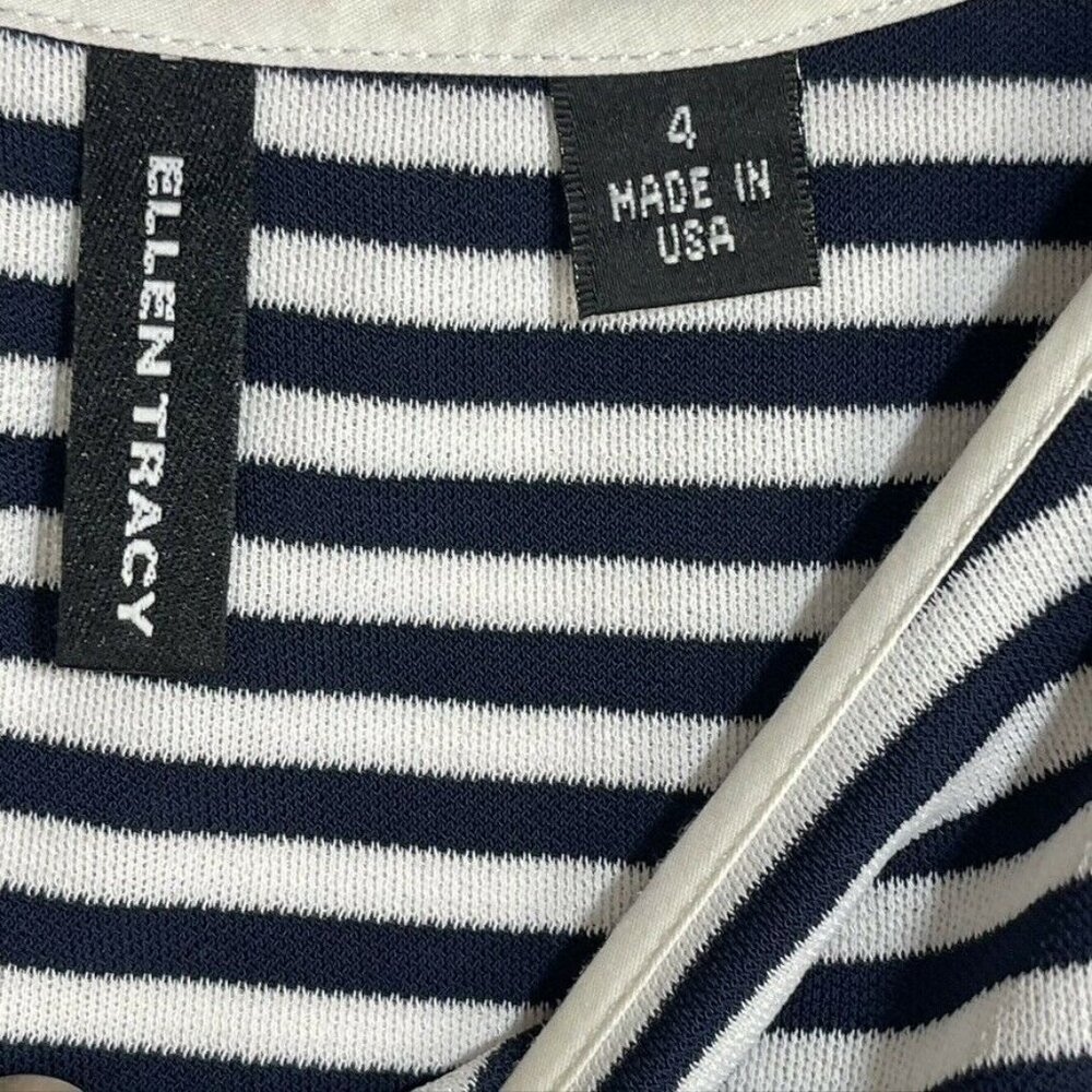 Ellen Tracy Womens Striped Sleeveless Top Size 4 Polyester Viscose - Picture 4 of 7